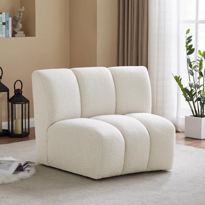 Everly Quinn Izen 43" W Boucle Fabric Modular Chair