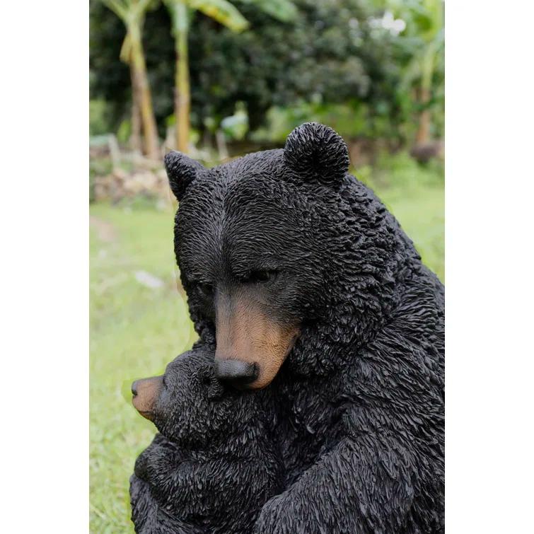 Hi-Line Gift Ltd. Bear Mother and Child Embracing Statue