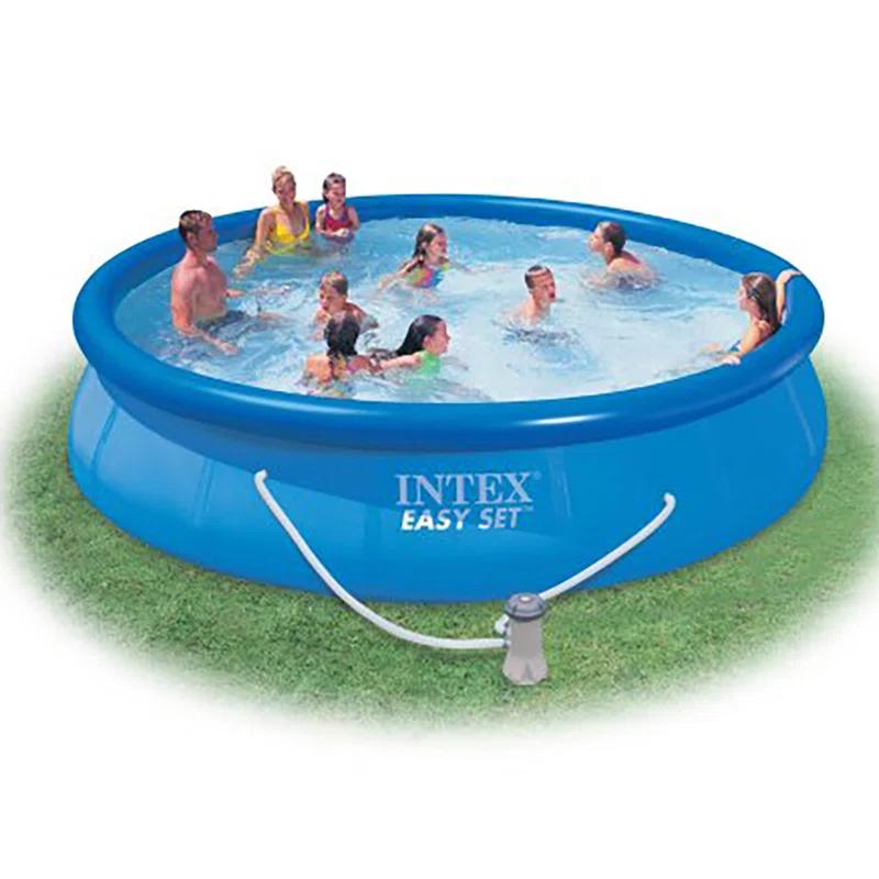 Intex Plastic Round Inflatable Pool 30'' H x 180'' W x 180'' L , with Pump Included