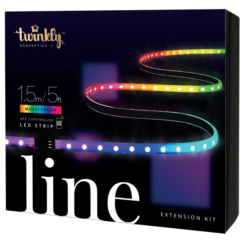 Twinkly Twinkly 5 Ft Adhesive Magnetic Multicolor Indoor Line Light Strip Extension Kit