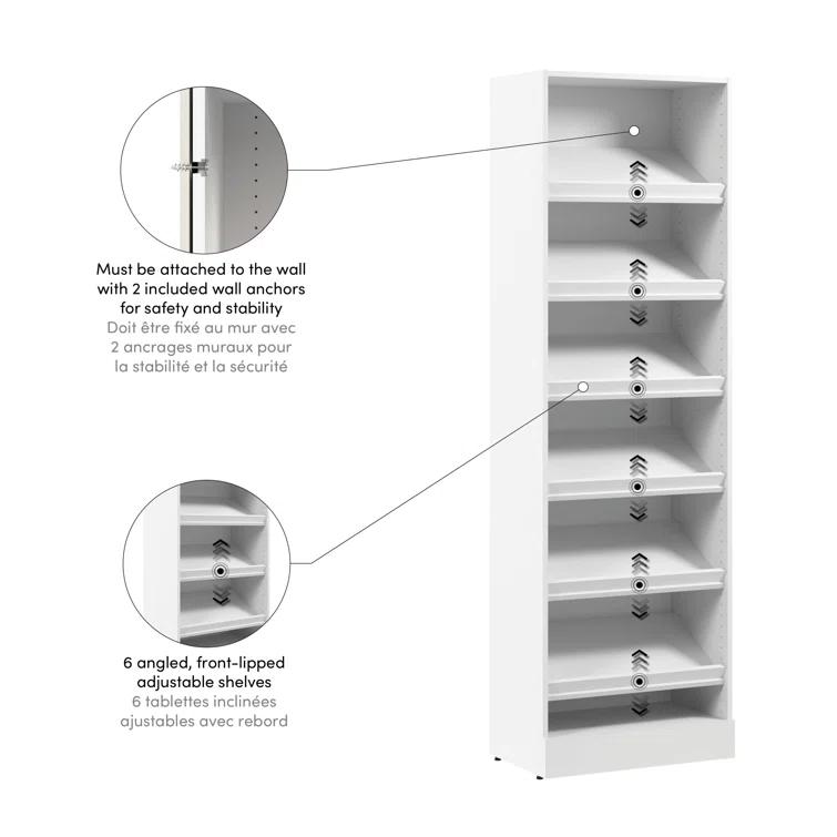 Bestar Florence 25W X 16D Modular Shoe Shelf Closet System Tower