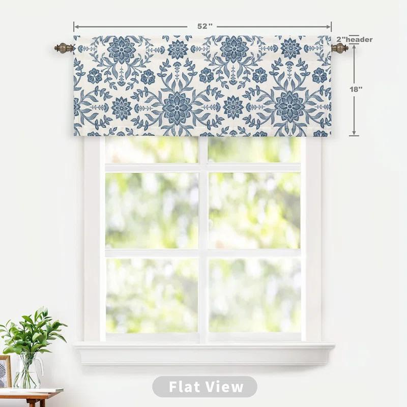 DriftAway Twyla Floral Tailored 52'' W Window Valance
