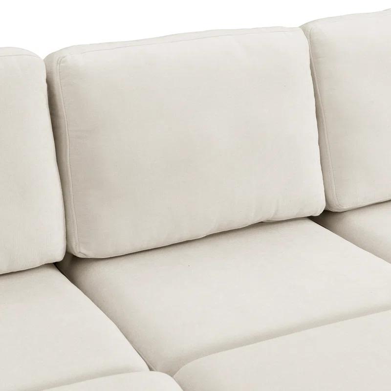 Hokku Designs Modern Sofa 103" Sectional Sofa Couch Sofa Bed U-Shaped Sofa With Two Movable Ottoman Upholstered Sectional