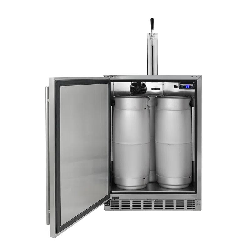 Kegco Kegco 24" Wide Outdoor Single Tap All Stainless Steel Built-In Kegerator with Kit
