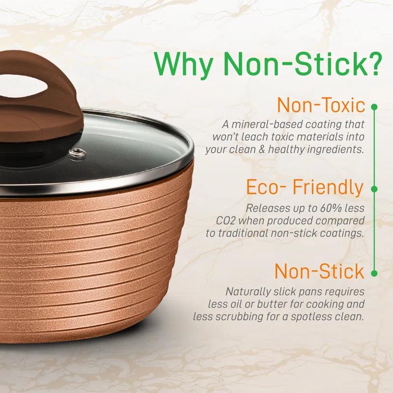 NutriChef 12 - Piece Non-Stick Aluminum Cookware Set