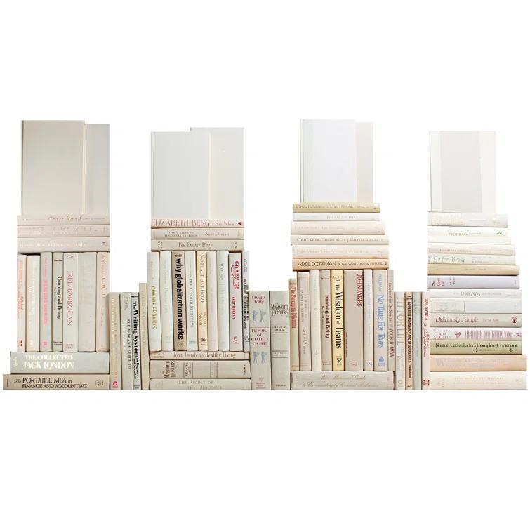 Off-White Modern Decorative Book Wall Set of 75