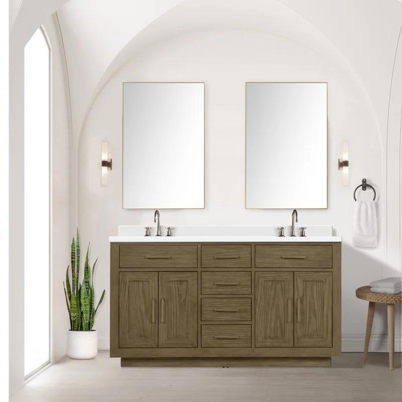 Abbey 60 in W x 22 in D Double Bath Vanity and White Quartz Top