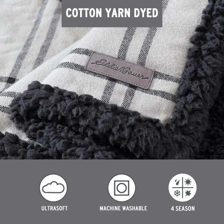 Eddie Bauer Eddie Bauer Printed Flannel/Sherpa Throw Blankets