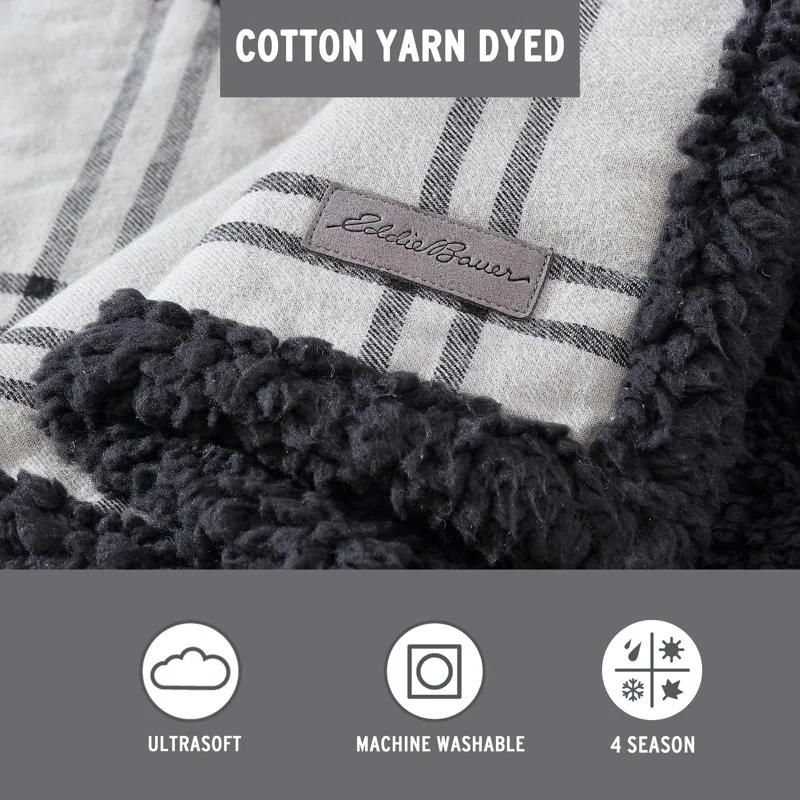Eddie Bauer Eddie Bauer Printed Flannel/Sherpa Throw Blankets
