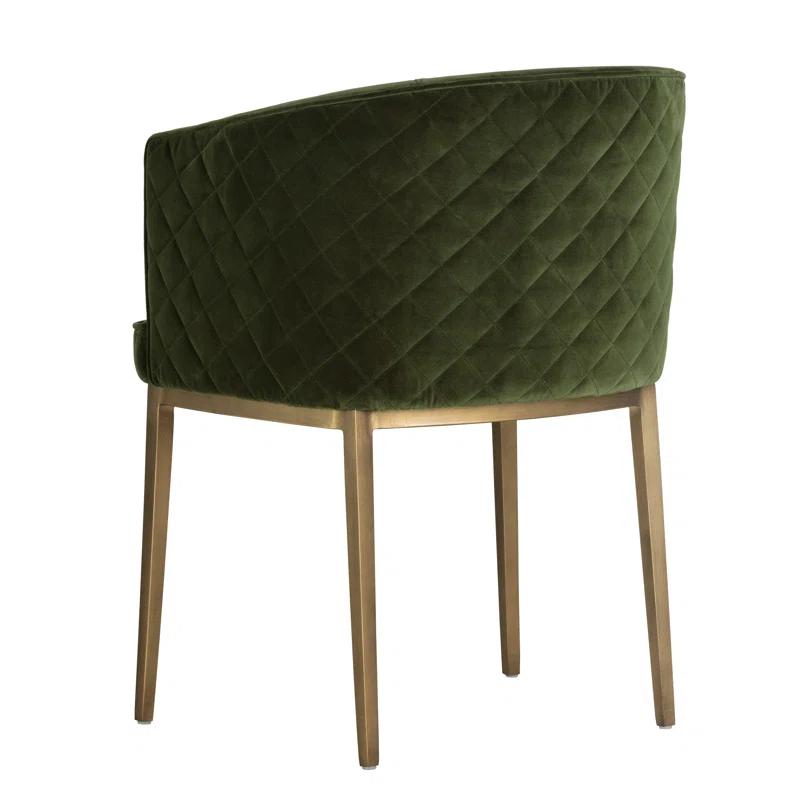 Rosdorf Park Melson 19'' H Tufted Upholstered Metal Armchair
