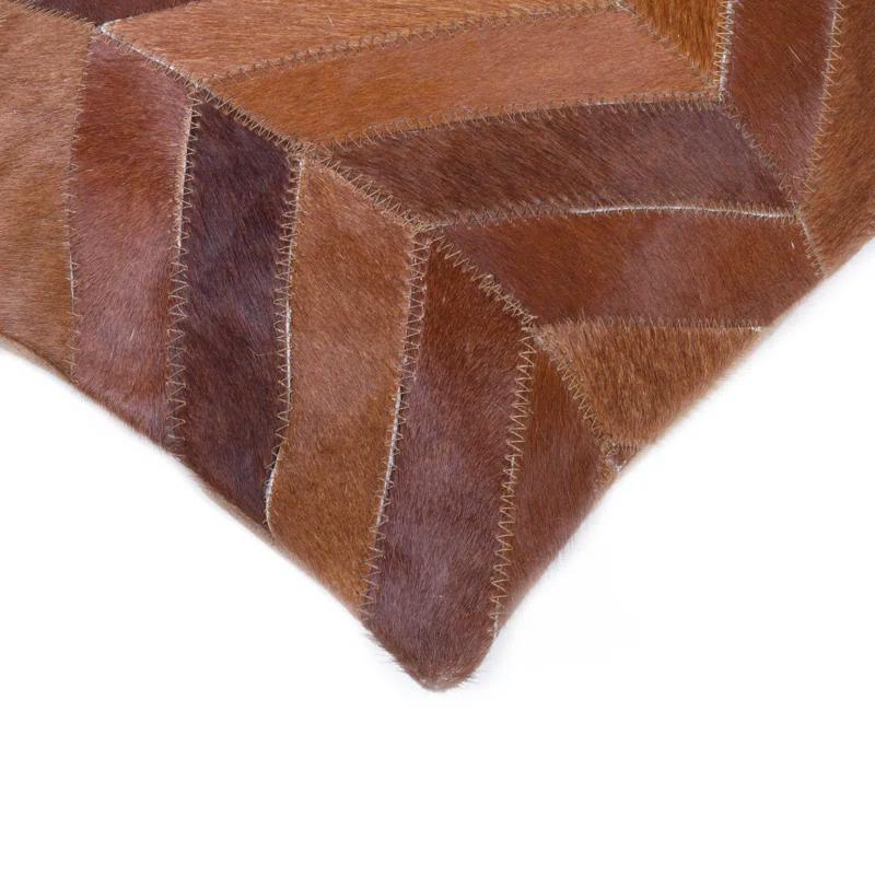 Torino Leather/Suede Lumbar Rectangular Pillow Cover & Insert