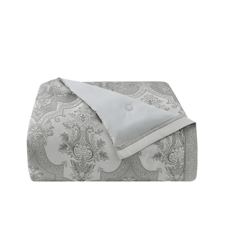 California King Spa Blue Damask Comforter Set with Shams