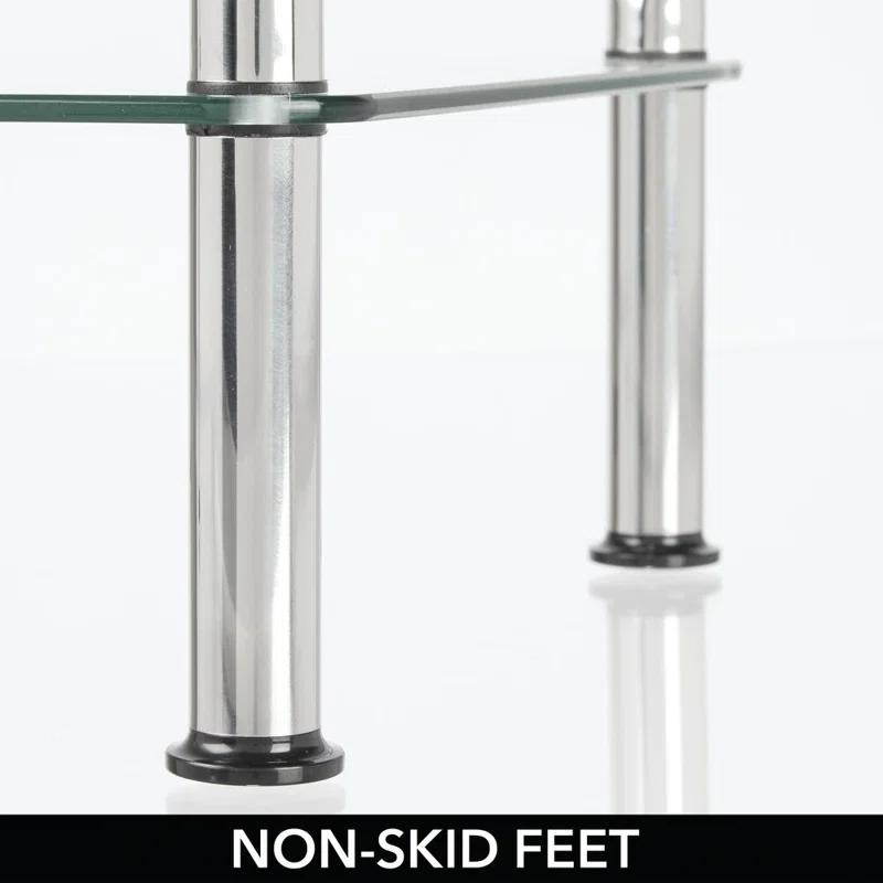 mDesign mDesign Metal/Glass Tiered Storage Tower with Open Glass Shelves