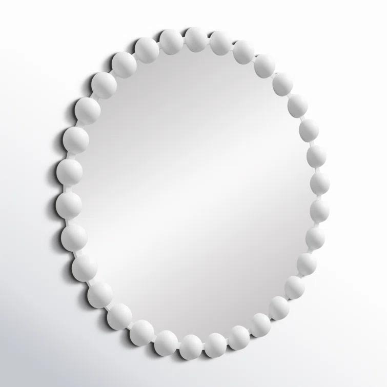 Marlowe Beaded Round Metal Wall Mirror