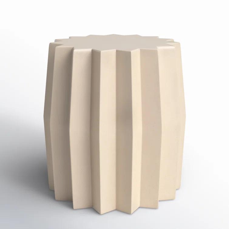 Davila Round Indoor / Outdoor Side Table - Ivory