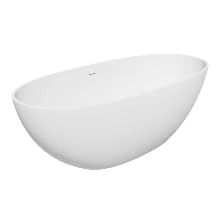 Altair Euston 65'' x 29.9'' Freestanding Soaking Stone Rein Bathtub 53165-BAT-MW