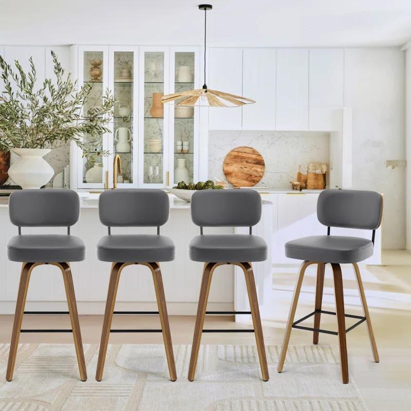 Corrigan Studio® Logreira Swivel Upholstered Counter & Bar Height Stool (Set of 2)