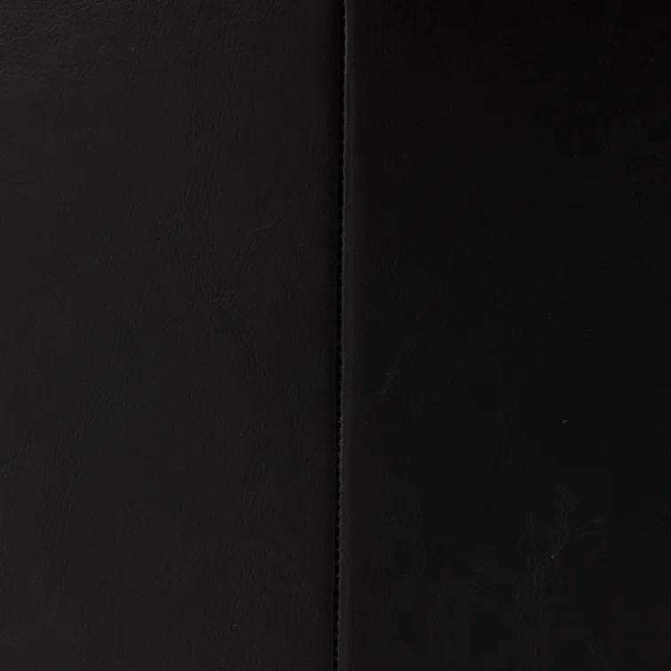 Dylan Mid-Century Rider Black Leather Chaise Lounge