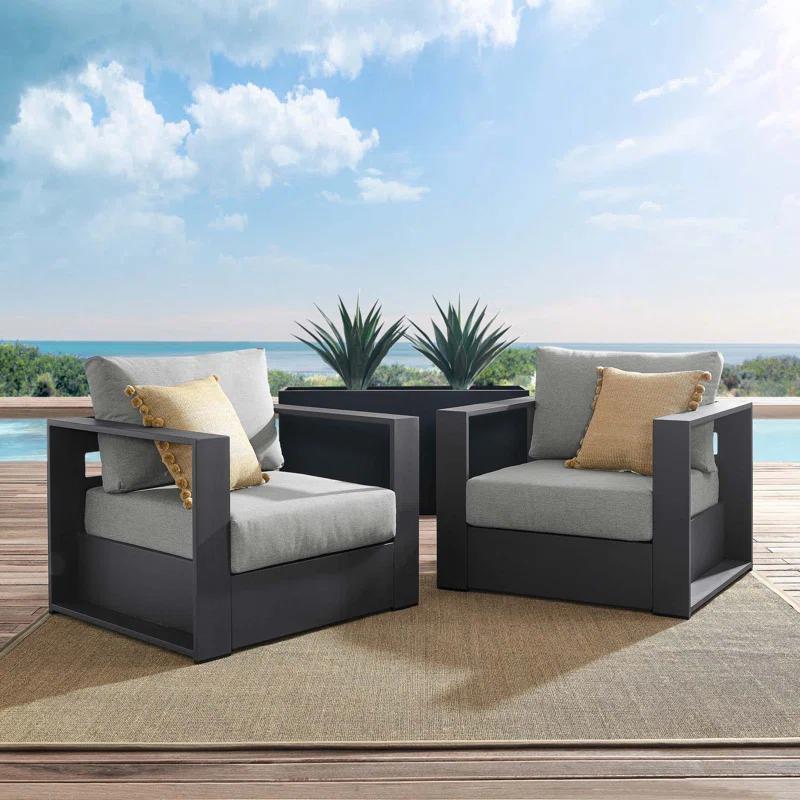 Modway Modway Tahoe Outdoor Patio Powder-Coated Aluminum Armchair Set (Set of 2)