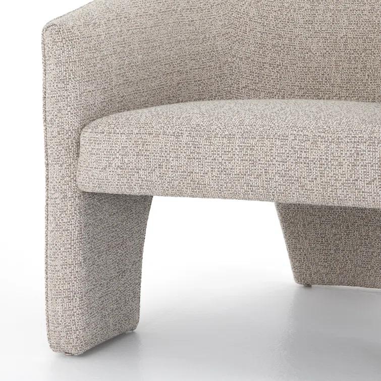 Light Grey Manufactured Wood Contemporary Barrel Chair