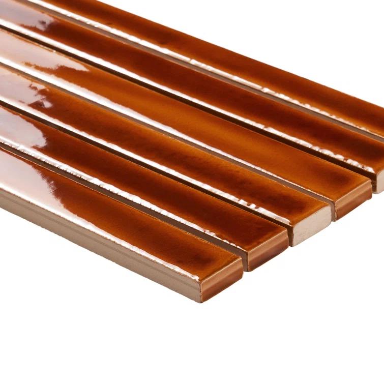 Vivanta 5.27 In. X 17.71 In. Glossy Ceramic Mosaic Elongated Subway Wall Tile (8 Sheets / Box)