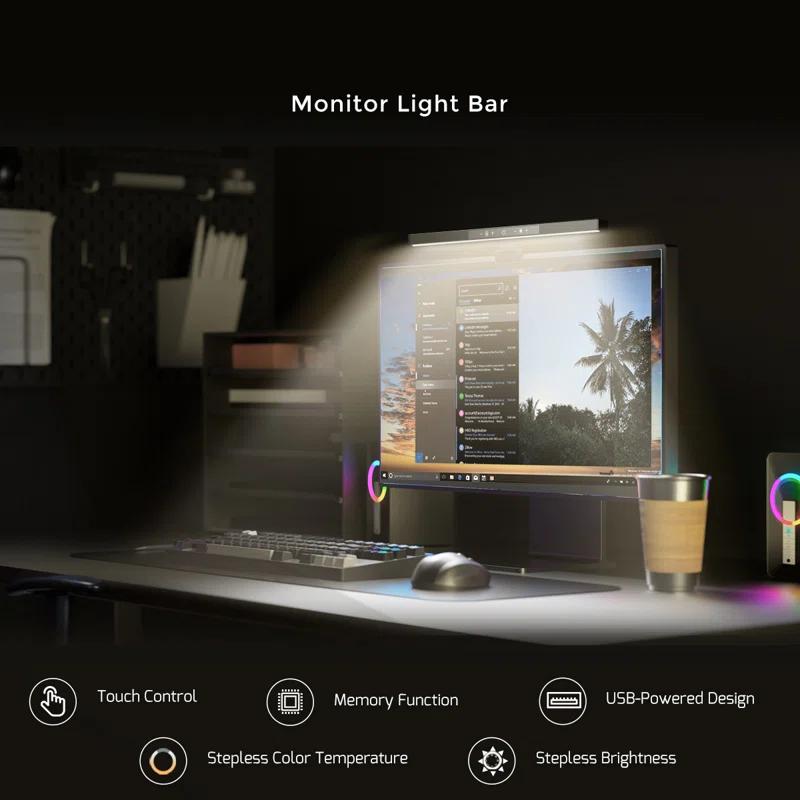 BlitzHome Monitor Light Bar, Computer Monitor Lamp