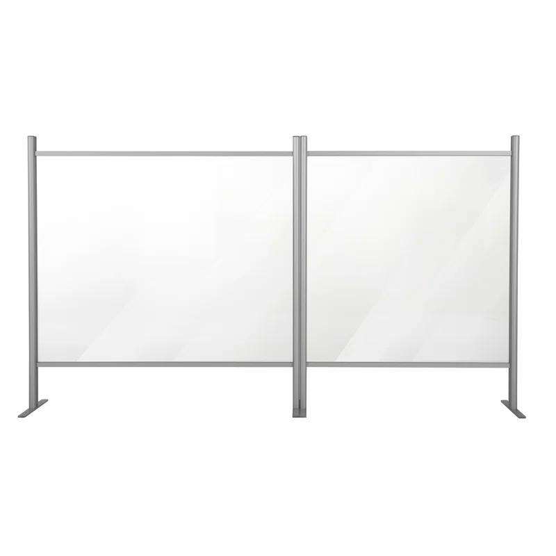 MT Displays Metal/Glass 1 Panel Sneeze Guard with Pass Through Window