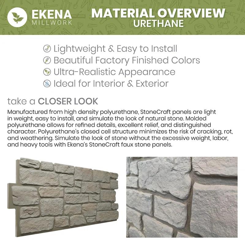 StoneCraft Aged Brick Faux Brick Panel, 46 7/8"W x 27"H x 1 1/4"D