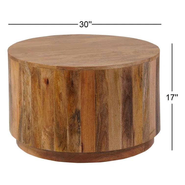 Vivenne Mango Wood Drum Coffee Table