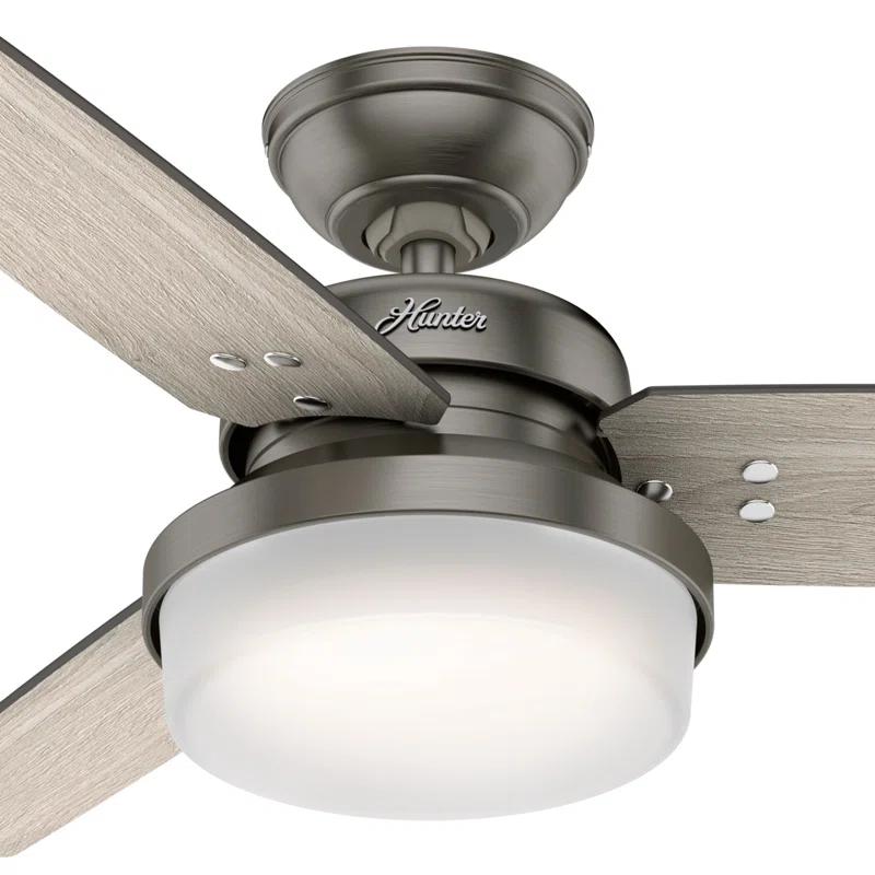 Hunter Fan 44" Sentinel 3 - Blade Standard Ceiling Fan with Remote Control and Light Kit Included
