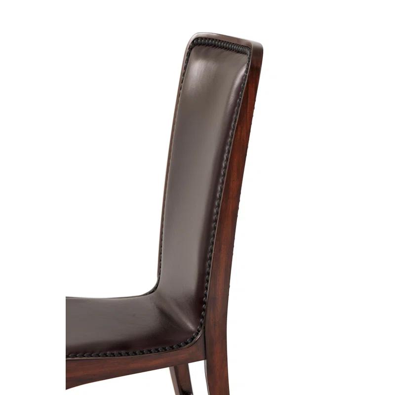 Theodore Alexander Vanucci Eclectics 19.75'' H Genuine Leather Upholstered Side Chair (Set of 2)