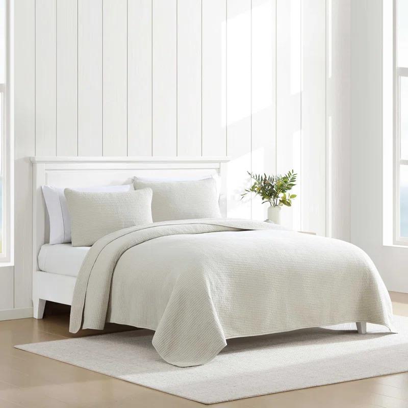 Nautica Bayport Nautica Seashore Stitch Solid Cotton Quilt Set