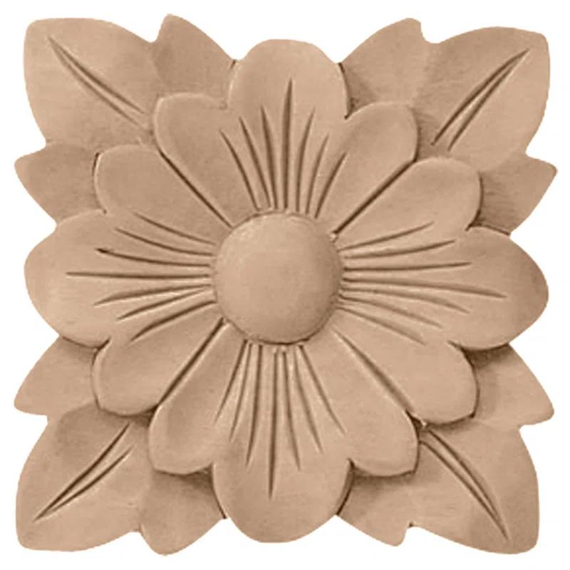 Ekena Millwork Springtime 2.75'' H x 2.75'' W x 0.25'' D Wood Rosette Applique
