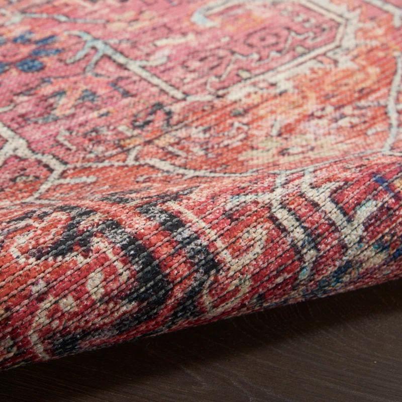 Bungalow Rose Machine Washable Oriental Red Area Rug