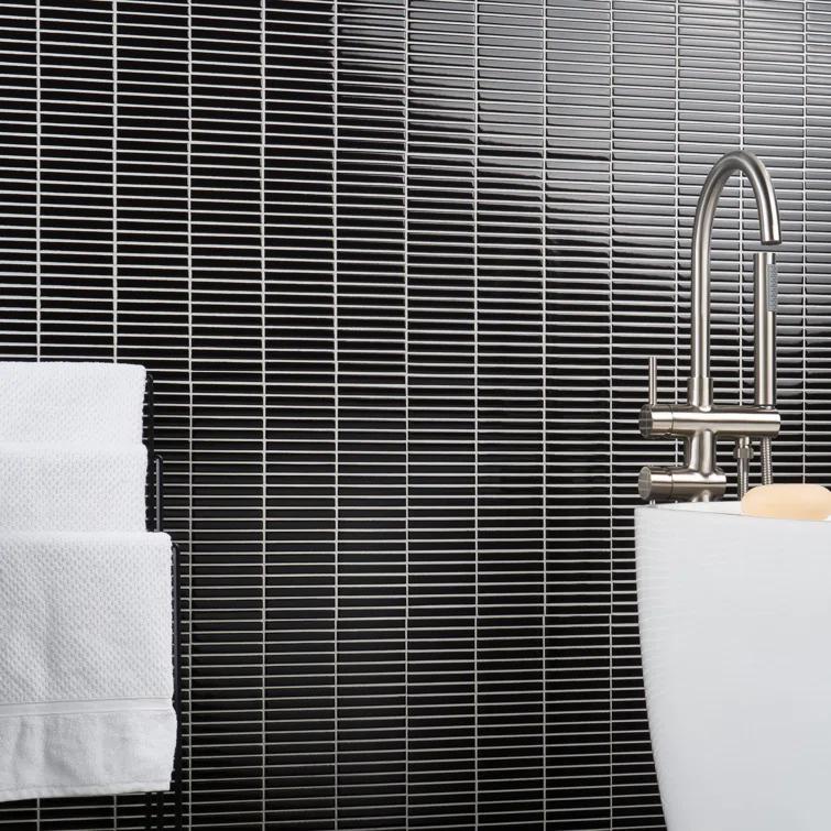 Monogram Stacked 11.19 In. X 11.9 In. Glossy Porcelain Mosaic Floor And Wall Tile (0.92 Sq. Ft. / Each)