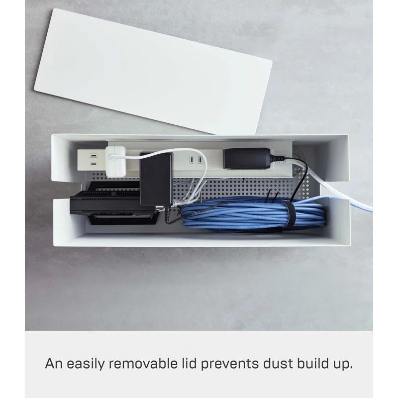Tower Yamazaki Home Rolling Cable Management Cord Power Strip/Surge Protector Storage Organizer