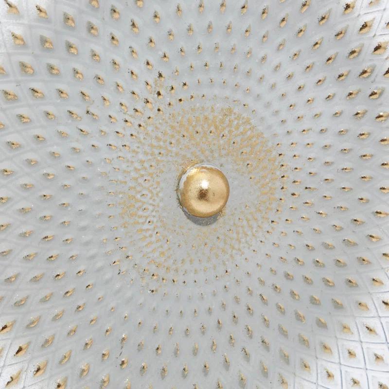 Dakota Fields Diahna Metal Geometric Decorative Gray Sculpture with Black Base