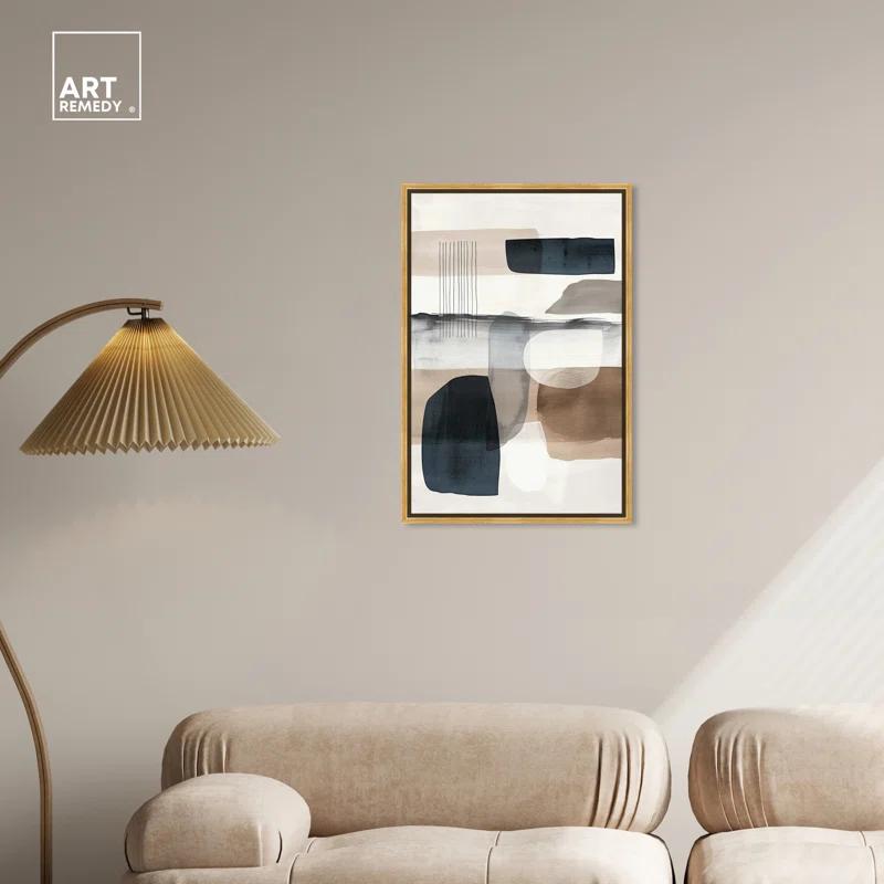 Art Remedy Shapes Abstracts " Layers Of Depth " by Art Remedy on Canvas