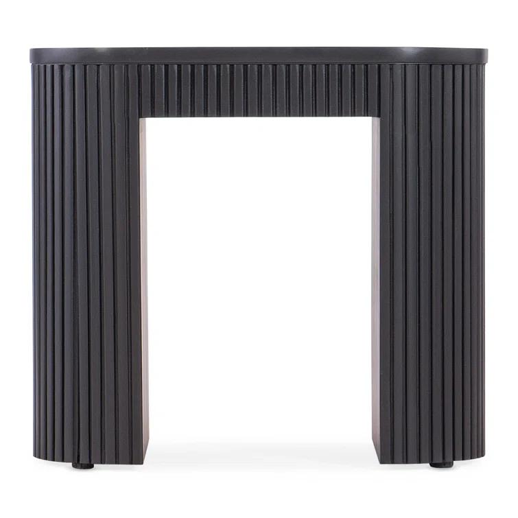 Black Ribbed Mahogany Rectangular End Table