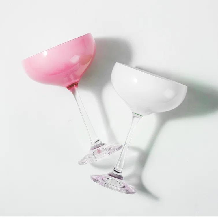 TABLE 12 TDA Series Table 12 5.8-ounce Mini Coupe Cocktail Glasses, Glass Cups Set Of 4, Champagne Glasses In Assorted Colors