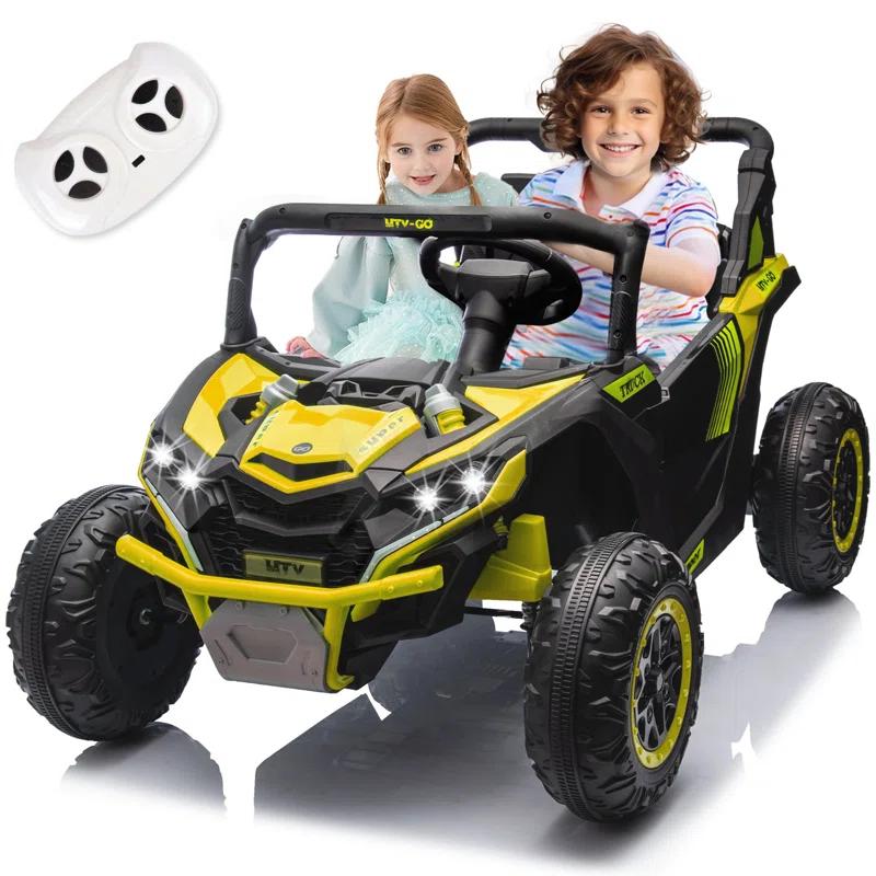Ancheer Alex 24V 7AH Real 2 Seater Ride On Toys For Big Kids W/ Parent Remote Control, Ride On UTV W/ 20" Large Seat, Bluetooth, 2X200W Powerful Motors, MP3, Lights, 4.5 Mph Max Speed, Power Car Wheels, Pink