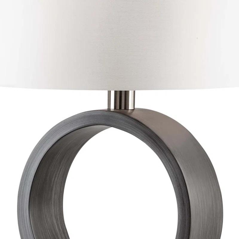 Nova of California Tracey Ring Table Lamp - 29″, Charcoal Gray, Brushed Nickel, On/Off Switch & Reviews | Wayfair