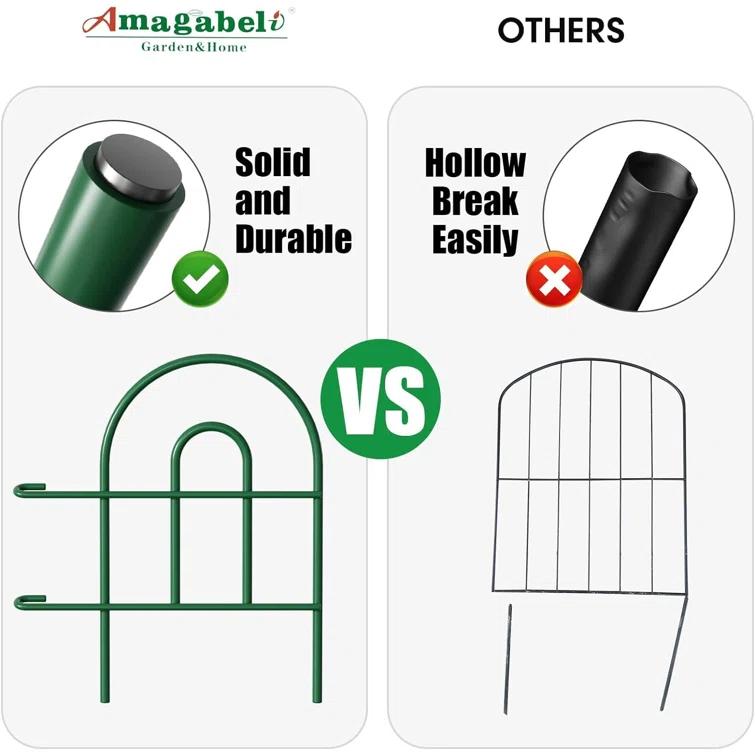 Amagabeli 35panels Decorative Garden Fence 18inchl x 50ft Border Animal Barrier Fence Border Green Thicken