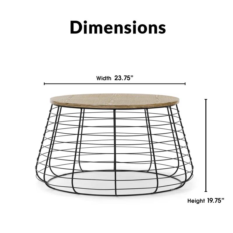 ClickDecor ClickDecor Lydia Matte Black Wireframe Coffee Table