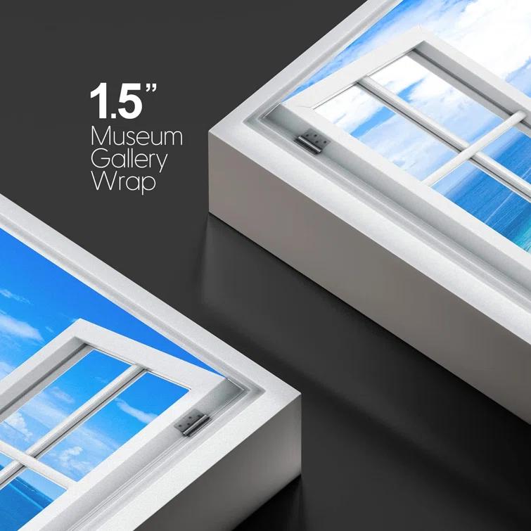 IDEA4WALL Window Scenery " Window View Teal Blue Beach Shore Tropical Island Wilderness Nature "