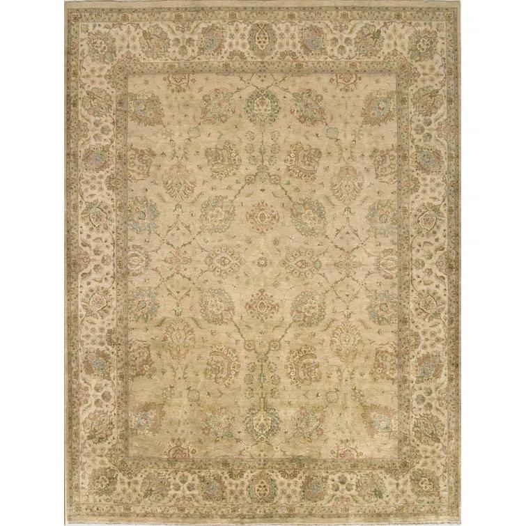 Bokara Rug Co., Inc. Rectangle Oriental Hand-Knotted Wool Area Rug in Cream/Beige