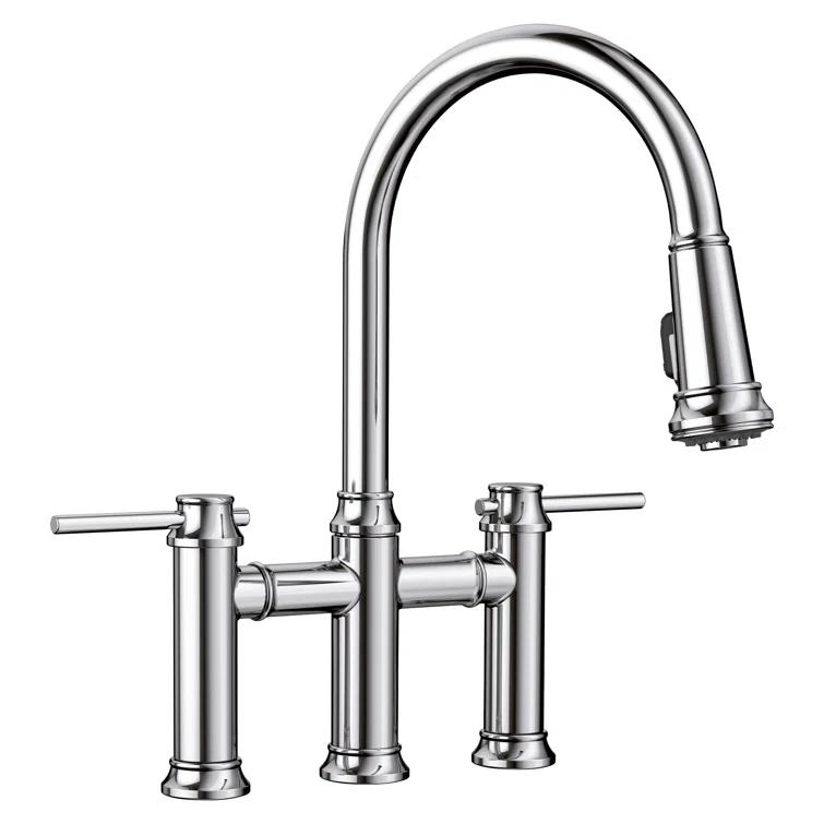 Blanco Empressa Pull-Down Dual-Spray Bridge Faucet 442504
