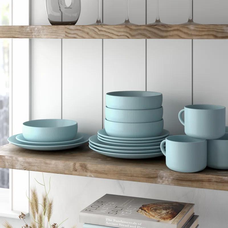Wazee Matte 16 Piece Dinnerware Set, Service for 4