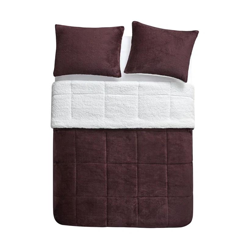 Ultra Plush Reversible Faux Fur and Sherpa 3-Piece Comforter Set