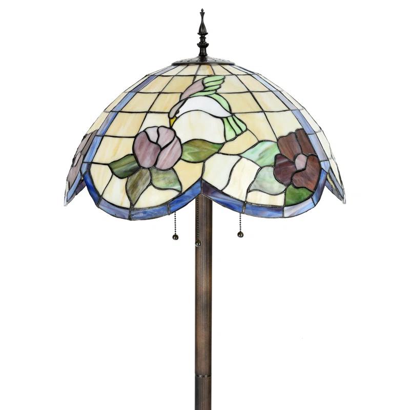 Fine Art Lighting Tiffany Style Hummingbird Floral 63" Floor Lamp